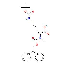(R)-2-((((9H-芴-9-基)甲氧基)羰基)(甲基)氨基)-6-((叔丁氧基羰基)氨基)己酸,(R)-2-((((9H-Fluoren-9-yl)methoxy)carbonyl)(methyl)amino)-6-((tert-butoxycarbonyl)amino)hexanoic acid