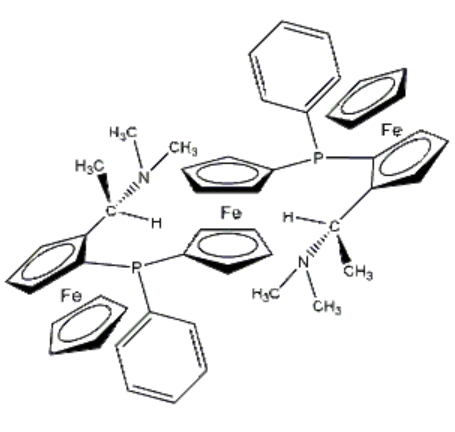 1,1'-双{1-[((S)-二茂铁基-2-(R)-乙基-1-(二甲基氨基)苯基]-(S)-膦基}二茂铁,1,1'-Bis{1-[(S)-ferrocenyl-2-(R)-ethyl-1-(dimethylamino)phenyl]-(S)-phosphino}ferrocene