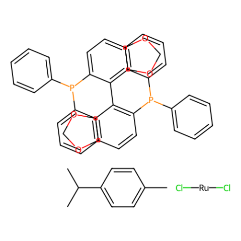氯[(R)-(+)-5,5′-双(二苯基膦)-4,4′-二-1,3-苯并二噁茂](p-伞花素)氯化钌(II),Chloro[(R)-(+)-5,5'-bis(diphenylphosphino)-4,4'-bi-1,3-benzodioxole](p-cymene)ruthenium(II) Chloride