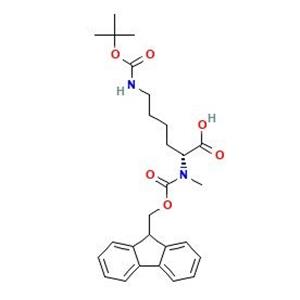 (R)-2-((((9H-芴-9-基)甲氧基)羰基)(甲基)氨基)-6-((叔丁氧基羰基)氨基)己酸,(R)-2-((((9H-Fluoren-9-yl)methoxy)carbonyl)(methyl)amino)-6-((tert-butoxycarbonyl)amino)hexanoic acid