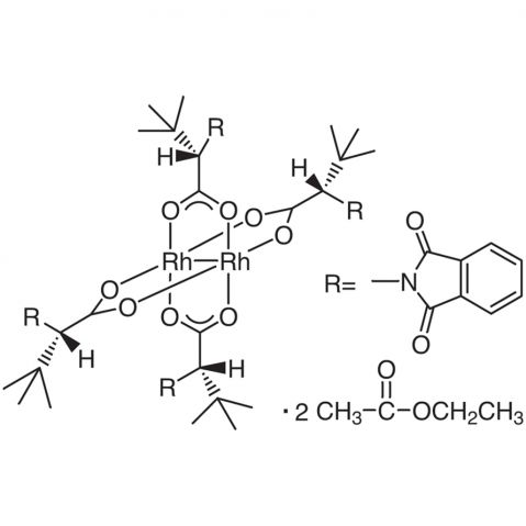 四[N-鄰苯二甲酰-(S)-叔亮氨酸基]二銠雙(乙酸乙酯)加合物,Tetrakis[N-phthaloyl-(S)-tert-leucinato]dirhodium Bis(ethyl Acetate) Adduct