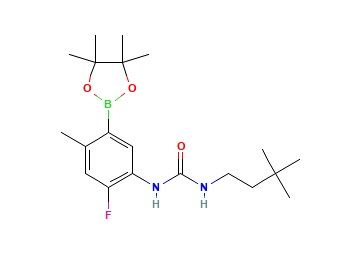 1-(3,3-二甲基丁基)-3-(2-氟-4-甲基-5-(4,4,5,5-四甲基-1,3,2-二氧硼雜環(huán)戊烷-2-基)苯基)脲,1-(3,3-Dimethylbutyl)-3-(2-fluoro-4-methyl-5-(4,4,5,5-tetramethyl-1,3,2-dioxaborolan-2-yl)phenyl)urea