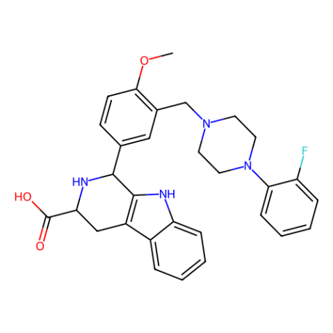 (1S，3S)-1-[3-[[4-(2-氟苯基)哌嗪-1-基]甲基] -4-甲氧基苯基] -2,3,4,9-四氢-1H-吡啶基[3， 4-b]吲哚-3-羧酸,cis-Ned 19