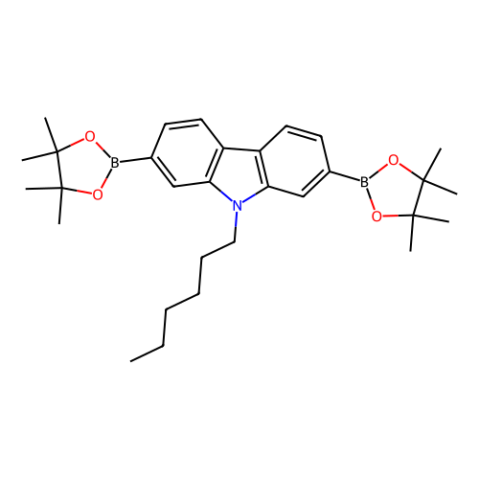 9-己基-2,7-双（4,4,5,5-四甲基-1,3,2-二氧杂硼烷-2-基）-9H-咔唑,9-hexyl-2,7-bis(4,4,5,5-tetramethyl-1,3,2-dioxaborolan-2-yl)-9H-carbazole