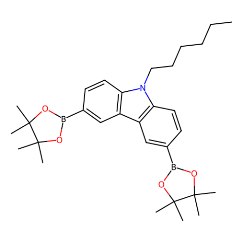 9-己基-3,6-双(4,4,5,5-四甲基-1,3,2-二氧杂环戊硼烷-2-基)-9H-咔唑,9-Hexyl-3,6-bis(4,4,5,5-tetramethyl-1,3,2-dioxaborolan-2-yl)-9H-carbazole