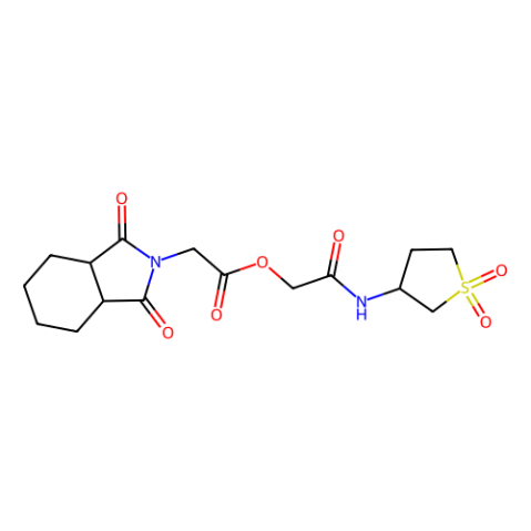 WAY-299359,[2-[(1,1-dioxothiolan-3-yl)amino]-2-oxoethyl] 2-(1,3-dioxo-3a,4,5,6,7,7a-hexahydroisoindol-2-yl)acetate