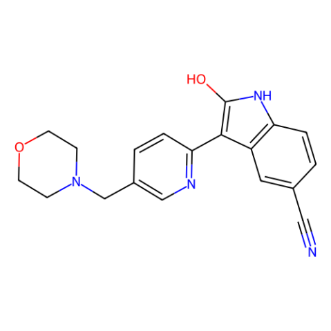 2-羟基-3-[5-[(吗啉-4-基)甲基]吡啶-2-基]-1H-吲哚-5-甲腈(AZD1080),AZD1080