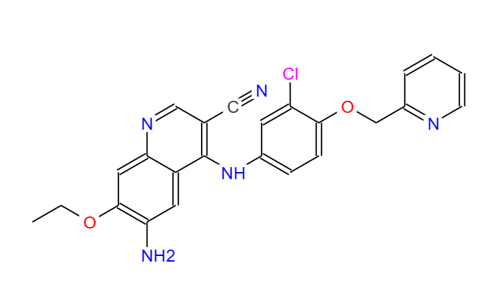 6-氨基-4-(3-氯-4-(吡啶-2-取代甲氧基)苯胺)-7-乙氧基喹啉-3-甲腈,6-amino-4-(3-chloro-4-(pyridin-2-ylmethoxy)phenylamino)-7-ethoxyquinoline-3-carbonitrile