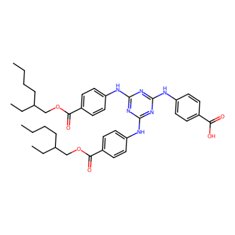 4-(4,6-二(4-((2-乙基己基氧基)羰基)苯基氨基)-1,3,5-三嗪-2-基氨基)苯甲酸,4-(4,6-Bis(4-((2-ethylhexyloxy)carbonyl)phenylamino)-1,3,5-triazin-2-ylamino)benzoic Acid