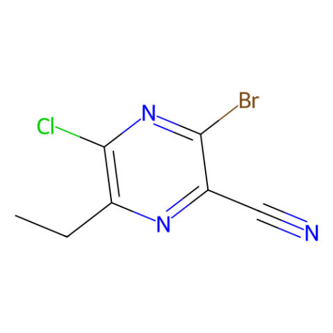 3-溴-5-氯-6-乙基吡嗪-2-甲腈,3-Bromo-5-chloro-6-ethylpyrazine-2-carbonitrile