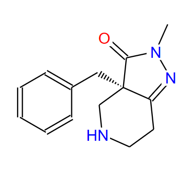 （3aR）-2,3a，4,5,6,7-六氢-2-甲基-3a-苄基-3-吡唑并[4,3-c]吡啶-3-酮,3H-Pyrazolo[4,3-c]pyridin-3-one, 2,3a,4,5,6,7-hexahydro-2-methyl-3a-(phenylmethyl)-, (3aR)-