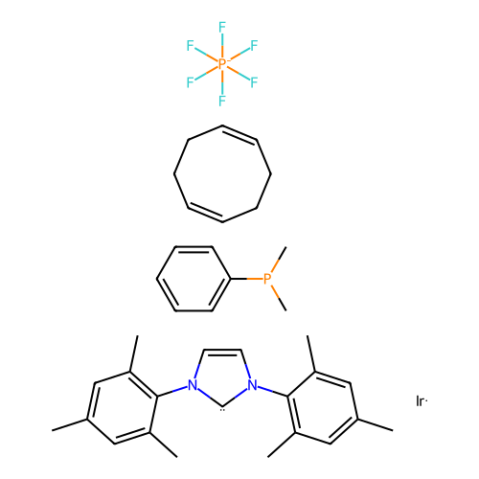 （二甲基苯基膦）（1,5-环辛二烯）[1,3-双（2,4,6-三甲基苯基）咪唑-2-亚基]六氟磷酸铱（I）,(Dimethylphenylphosphine)(1,5-cyclooctadiene)[1,3-bis(2,4,6-trimethylphenyl)imidazol-2-ylidene]iridium(I) hexafluorophosphate