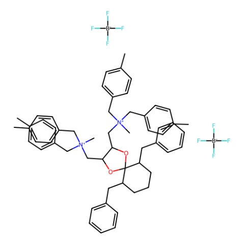 6,10-二苄基-N,N'-二甲基-N,N,N',N'-四(4-甲基苄基)-1,4-二氧杂螺[4.5]癸烷-(2S,3S)-二基双(甲铵)双(四氟硼酸盐) [=(S,S)-TaDiAS-2nd],6,10-Dibenzyl-N,N'-dimethyl-N,N,N',N'-tetrakis(4-methylbenzyl)-1,4-dioxaspiro[4.5]decane-(2S,3S)-diylbis(methylammonium) Bis(tetrafluoroborate) [=(S,S)-TaDiAS-2nd]