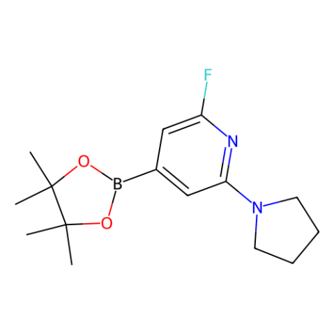 2-氟-6-(吡咯烷-1-基)-4-(4,4,5,5-四甲基-1,3,2-二氧苯甲醛-2-基)吡啶,2-Fluoro-6-(pyrrolidin-1-yl)-4-(4,4,5,5-tetramethyl-1,3,2-dioxaborolan-2-yl)pyridine