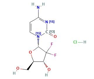 吉西他濱-13C，1?N2鹽酸鹽,Gemcitabine-13C,1?N2 Hydrochloride