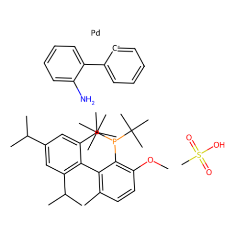 RockPhos-G3-环钯配合物,Methanesulfonato(2-(di-t-butylphosphino)-3-methoxy-6-methyl-2'',4'',6''-tri-i-propyl-1,1''-biphenyl)(2''-amino-1,1''-biphenyl-2-yl)palladium(II)