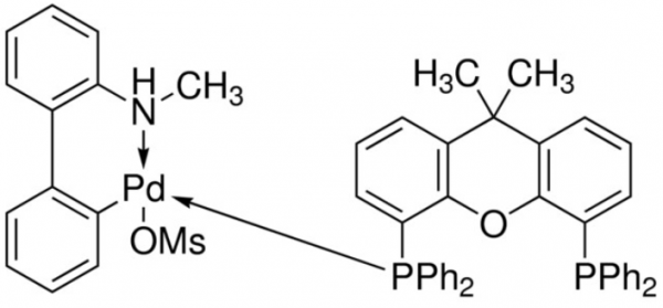 甲烷磺酸(4,5-双二苯基膦-9,9-二甲基氧杂蒽)(2'-甲胺基-1,1'-联苯-2-基)钯(II),Methanesulfonato[9,9-dimethyl-4,5-bis(diphenylphosphino)xanthene](2'-methylamino-1,1'-biphenyl-2-yl)palladium(II)