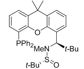 [S(R)]-N-[(R)-[2-(1-叔丁基甲基)][5-(二苯基膦)-9,9-二甲基-9H-氧杂蒽]甲基]-N-甲基-2-叔丁基亚磺酰胺,[S(R)]-N-[(R)-(2-(1-tert-Butylmethyl)][5-(diphenylphosphino)-9,9-dimethyl-9H-xanthen-4-yl]methyl]-N,2-dimethyl-2-propanesulfinamide