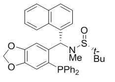 [S(R)]-N-[(S)-[6-(二苯基膦)苯并[d][1,3]-二氧戊环-5基]-1-萘基甲基]-N-甲基-2-叔丁基亚磺酰胺,[S(R)]-N-[(S)-[6-(Diphenylphosphino)benzo[d][1,3]dioxol-5-yl]-1-naphthalenylmethyl]-N,2-dimethyl-2-propanesulfinamide