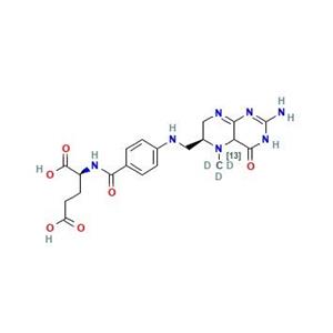 L-5-甲基四氢叶酸-13C，d3,Levomefolic Acid-13C,d3