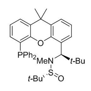 [S(R)]-N-[(R)-[2-(1-叔丁基甲基)][5-(二苯基膦)-9,9-二甲基-9H-氧杂蒽]甲基]-N-甲基-2-叔丁基亚磺酰胺,[S(R)]-N-[(R)-(2-(1-tert-Butylmethyl)][5-(diphenylphosphino)-9,9-dimethyl-9H-xanthen-4-yl]methyl]-N,2-dimethyl-2-propanesulfinamide