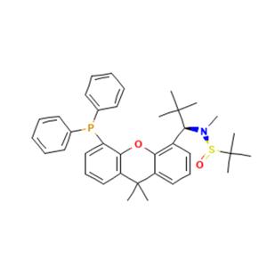 [S(R)]-N-[(R)-[2-(1-叔丁基甲基)][5-(二苯基膦)-9,9-二甲基-9H-氧杂蒽]甲基]-N-甲基-2-叔丁基亚磺酰胺,[S(R)]-N-[(R)-(2-(1-tert-Butylmethyl)][5-(diphenylphosphino)-9,9-dimethyl-9H-xanthen-4-yl]methyl]-N,2-dimethyl-2-propanesulfinamide