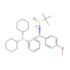 [S(R)]-N-[(R)-(4-甲氧基苯基)[2-(二環(huán)己基膦)苯基]甲基]-2-叔丁基亞磺酰胺,[S(R)]-N-[(R)-(4-Methoxyphenyl)[2-(dicyclohexylphosphino)phenyl]methyl]-2-methyl-2-propanesulfinamide