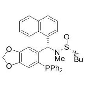 [S(R)]-N-[(S)-[6-(二苯基膦)苯并[d][1,3]-二氧戊环-5基]-1-萘基甲基]-N-甲基-2-叔丁基亚磺酰胺,[S(R)]-N-[(S)-[6-(Diphenylphosphino)benzo[d][1,3]dioxol-5-yl]-1-naphthalenylmethyl]-N,2-dimethyl-2-propanesulfinamide