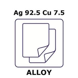 aladdin 阿拉丁 S476136 银铜合金，Ag92.5Cu7.5 箔材, 100 x 100mm, 0.5mm 厚度, 卷轧