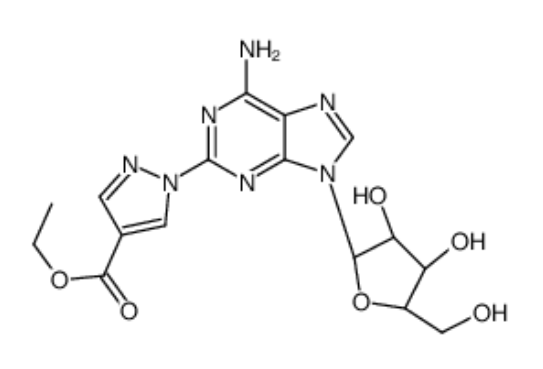 1-(6-氨基-9-BETA-D-呋喃核糖基-9H-嘌呤-2-基)-1H-吡唑-4-羧酸乙酯,ethyl 1-[6-amino-9-[(2R,3R,4S,5R)-3,4-dihydroxy-5-(hydroxymethyl)oxolan-2-yl]purin-2-yl]pyrazole-4-carboxylate