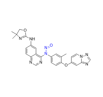 图卡替尼杂质01,N-(4-([1,2,4]triazolo[1,5-a]pyridin-7-yloxy)-3-methylphenyl)-N-(6-((4,4-dimethyl-4,5-dihydrooxazol-2-yl)amino)quinazolin-4-yl)nitrous amide