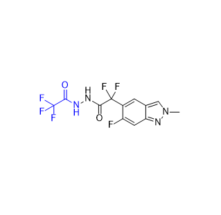 伯瑞替尼杂质01,N'-(2,2-difluoro-2-(6-fluoro-2-methyl-2H-indazol-5-yl)acetyl)-2,2,2-trifluoroacetohydrazide