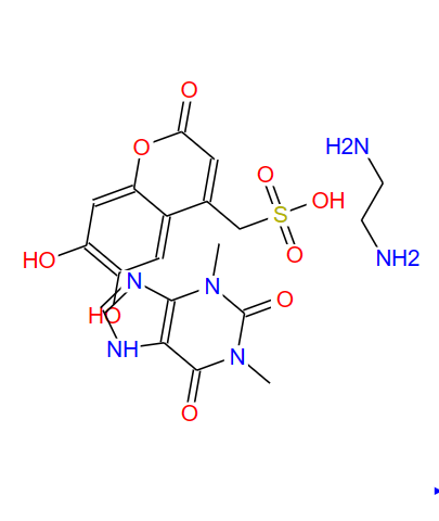 6,7-dihydroxy-2-oxo-2H-1-benzopyran-4-methanesulphonic acid, compound with 3,7-dihydro-1,3-dimethyl-1H-purine-2,6-dione ethane-1,2-diamine (1:1:2)