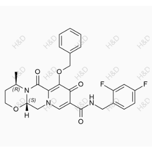 度鲁特韦杂质31,(4R,12aS)-7-(benzyloxy)-N-(2,4-difluorobenzyl)-4-methyl-6,8-dioxo-3,4,6,8,12,12a-hexahydro-2H-pyrido[1',2':4,5]pyrazino[2,1-b][1,3]oxazine-9-carboxamide