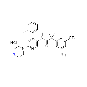 奈妥匹坦杂质03,2-(3,5-bis(trifluoromethyl)phenyl)-N,2-dimethyl-N-(6-(piperazin-1-yl)- 4-(o-tolyl)pyridin-3-yl)propanamide hydrochloride
