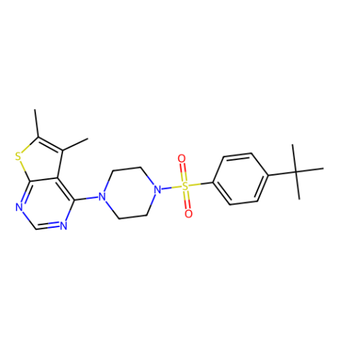 4-[4-(4-Tert-butylphenyl)sulfonylpiperazin-1-yl]-5,6-dimethylthieno[2,3-d]pyrimidine,4-[4-(4-Tert-butylphenyl)sulfonylpiperazin-1-yl]-5,6-dimethylthieno[2,3-d]pyrimidine