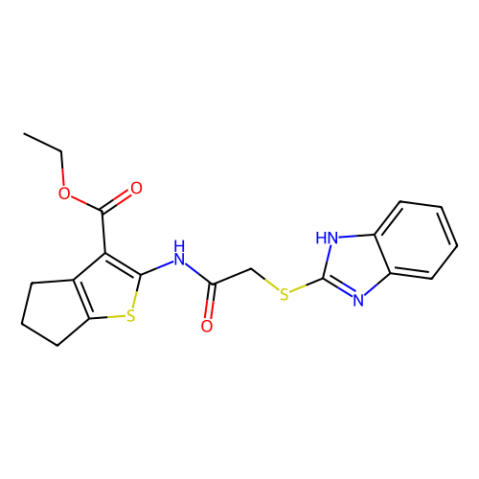 WAY-643053,Ethyl 2-(2-((1H-benzo[d]imidazol-2-yl)thio)acetamido)-5,6-dihydro-4H-cyclopenta[b]thiophene-3-carboxylate