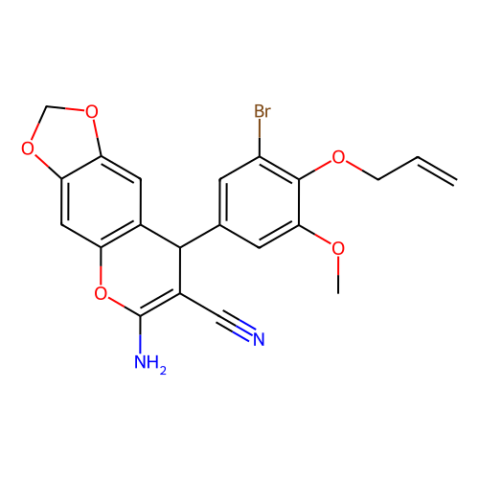 WAY-324166,8H-1,3-Dioxolo[4,5-g][1]benzopyran-7-carbonitrile, 6-amino-8-[3-bromo-5-methoxy-4-(2-propen-1-yloxy)phenyl]- (ACI)