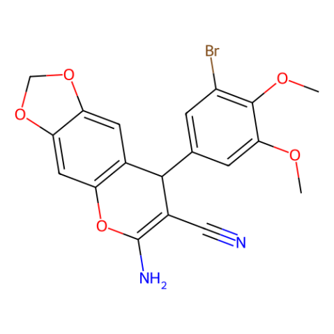 WAY-324174,8H-1,3-Dioxolo[4,5-g][1]benzopyran-7-carbonitrile, 6-amino-8-(3-bromo-4,5-dimethoxyphenyl)