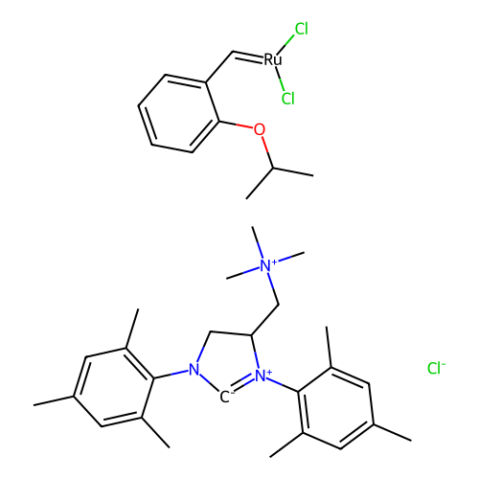 [1,3-双（2,4,6-三甲基苯基）-4-[（三甲基铵）甲基]咪唑烷基-2-亚甲基]-（2-异丙氧基亚苄基）二氯氯化钌（II）StickyCat Cl,[1,3-Bis(2,4,6-trimethylphenyl)-4-[(trimethylammonio)methyl]imidazolidin-2-ylidene]-(2-i-propoxybenzylidene)dichlororuthenium(II) chloride StickyCat Cl