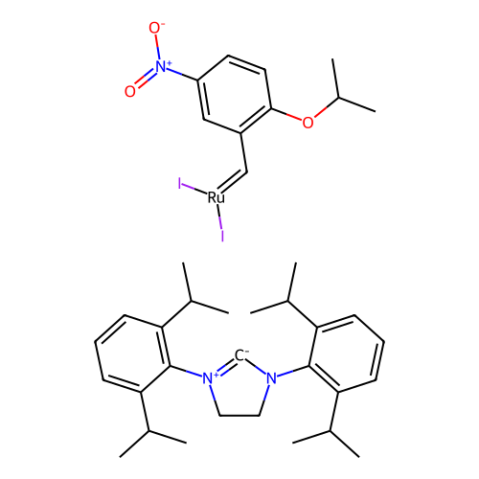 [1,3-双（2,6-二-异丙基苯基）咪唑啉-2-基] [2-异丙氧基-5-硝基苄叉基]钌（II） [nitro-Grela I2 SIPr],[1,3-Bis(2,6-di-i-propylphenyl)imidazolidin-2-ylidene)(2-i-propoxy-5-nitrobenzylidene) ruthenium(II) diiodide nitro-Grela I2 SIPr