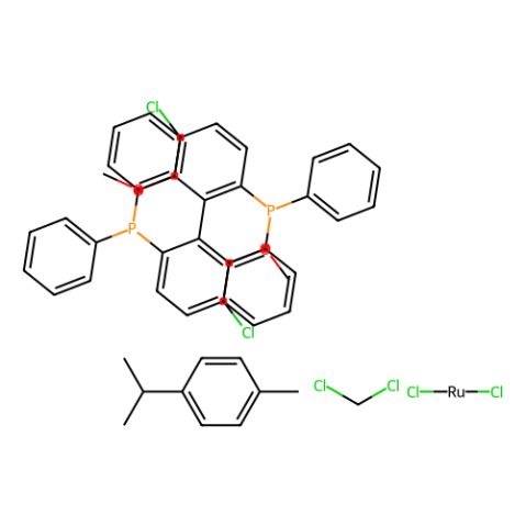 氯[（R）-（+）-5,5''-二氯-6,6''-二甲氧基-2,2''-双（二苯基膦基）-1,1''-联苯]（对甲基异丙基苯）,Chloro[(R)-(+)-5,5''-dichloro-6,6''-dimethoxy-2,2''-bis(diphenylphosphino)-1,1''-biphenyl](p-cymene)ruthenium(II) chloride CH2Cl2 adduct