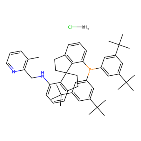 氯二氫{（R）-（+）-7-雙（3,5-二叔丁基苯基）膦基7''-[（（3-甲基吡啶-2-基甲基）氨基]-2,2''，3 ，3''-四氫-1,1''-螺雙茚滿}銥（III）[Ir-(R)-DTB-SpiroPAP-3-Me],Chlorodihydrido{(R)-(+)-7-Bis(3,5-di-t-butylphenyl)phosphino-7''-[(3-methylpyridine-2-ylmethyl)amino]-2,2'',3,3''-tetrahydro-1,1''-spirobiindane}iridium(III), >97% (>99% ee)  Ir-(R)-DTB-SpiroPAP-3-Me