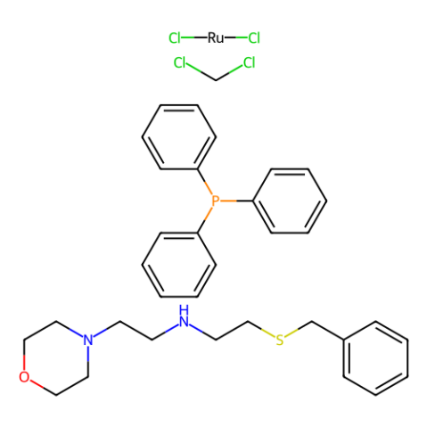 二氯[rel-[N（R）]-N-[2-[（R）-（苯甲基）硫代-κS]乙基]-4-吗啉乙胺-κNN4，κN4]（三苯基膦）钌（II）。用二氯甲烷,Dichloro[rel-[N(R)]-N-[2-[(R)-(phenylmethyl)thio-κS]ethyl]-4-morpholineethanamine-κNN4,κN4](triphenylphosphine)ruthenium(II), compd. with dichloromethane