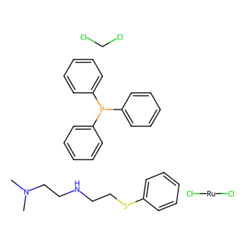 二氯[rel-[N2（S）]-N1，N1-二甲基-N2-[2-[（R）-苯硫基-κS]乙基]-1,2-乙二胺-κNN1，κN2]（三苯基膦）釕（II） ），已編譯。用二氯甲烷,Dichloro[rel-[N2(S)]-N1,N1-dimethyl-N2-[2-[(R)-phenylthio-κS]ethyl]-1,2-ethanediamine-κNN1,κN2](triphenylphosphine)ruthenium(II), compd. with dichloromethane