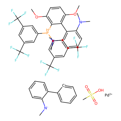 甲烷磺酰基（2-双（3,5-二（三氟甲基）苯基膦基）-3,6-二甲氧基-2''，6''-双（二甲基氨基）-1,1''-联苯）（2''-甲基氨基-1,1''-联苯-2-基）钯（II）[Paladacycle Gen.4],Methanesulfonato(2-bis(3,5-di(trifluoromethyl)phenylphosphino)-3,6-dimethoxy-2'',6''-bis(dimethylamino)-1,1''-biphenyl )(2''-methylamino-1,1''-biphenyl-2-yl)palladium(II) [Palladacycle Gen. 4]