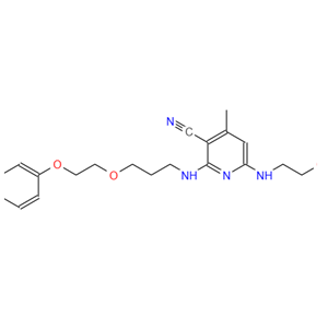 6-[(2-羟乙基)氨基]-4-甲基-2-[[3-(2-苯甲基乙氧基)丙基]氨基]-3-吡啶腈,6-[(2-hydroxyethyl)amino]-4-methyl-2-[[3-(2-phenoxyethoxy)propyl]amino]nicotinonitrile