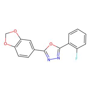 aladdin 阿拉丁 B425582 2-(1,3-benzodioxol-5-yl)-5-(2-fluorophenyl)-1,3,4-oxadiazole 69785-85-9 10mM in DMSO
