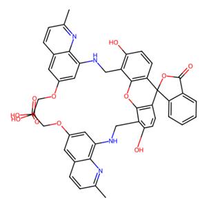 2-4,5-双[(6-(2-乙氧基-2-氧代羟基)-2-甲基喹啉-8-基氨基)甲基]-6-乙氧基-3-氧代-3H-呫吨-9-基苯甲酸,2-{4,5-Bis[(6-(2-ethoxy-2-oxohydroxy)-2-methylquinolin-8-ylamino)methyl]-6-hydoxy-3-oxo-3H-xanthen-9-yl}benzoic acid FL2A