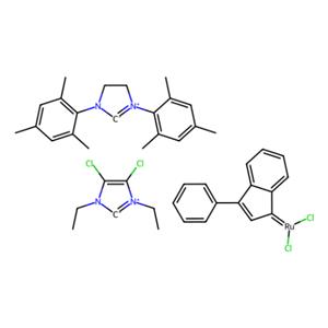 1,3-双（2,4,6-三甲基苯基）-2-咪唑啉亚叉基）（3-苯基-1H-茚满-1-亚叉基）（4,5-二氯-1,3-二乙基-1,3-二氢-2H-咪唑-2-亚甲基）二氯化钌（II）,1,3-Bis(2,4,6-trimethylphenyl)-2-imidazolidinylidene)(3-phenyl-1H-inden-1-ylidene)(4,5-dichloro-1,3-diethyl-1,3-dihydro-2H-imidazol-2-ylidene)ruthenium(II) dichloride